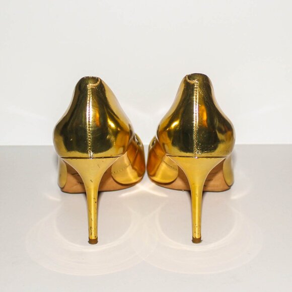 Brian Atwood Gold Pointed Heels - Picture 4 of 5
